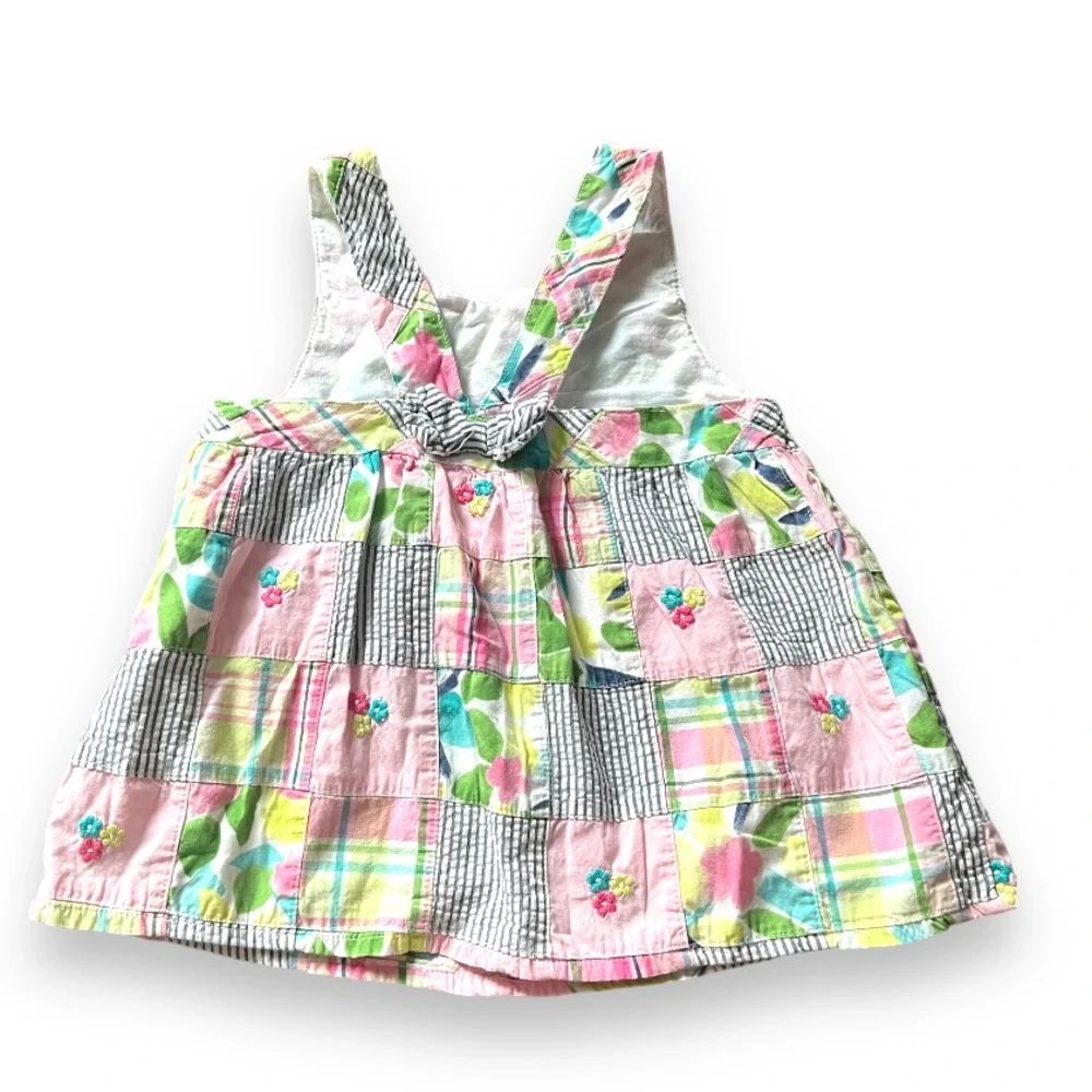 Gymboree patchwork embroidery overall size 7